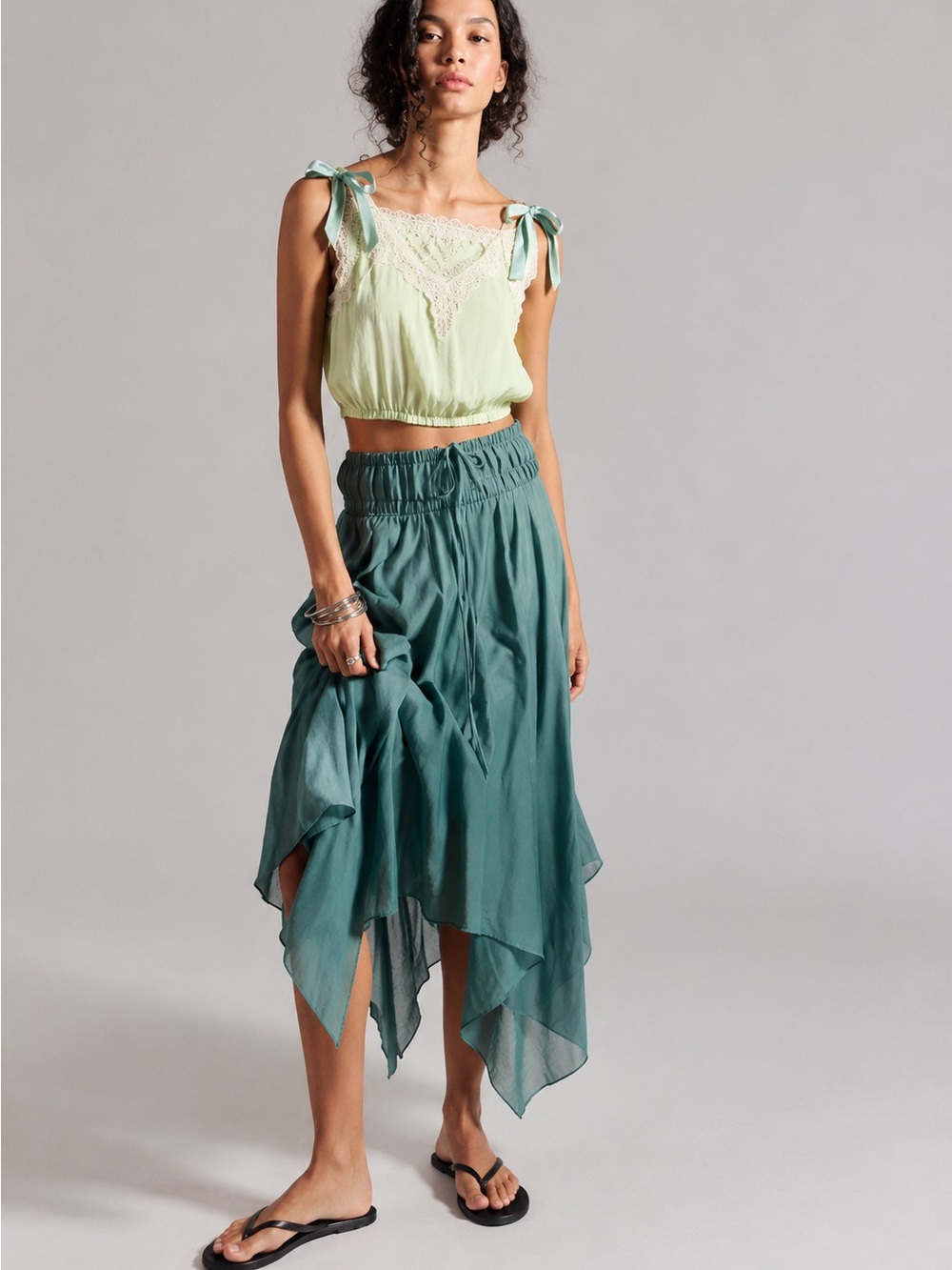 NWT Free People FairyCore Cottage Midi Skirt